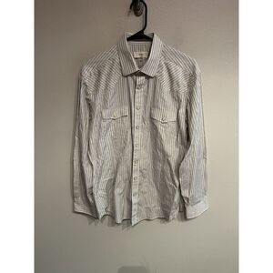 Rye 51 Mens Medium Pearl Snap Long Sleeve Shirt Western Blue White